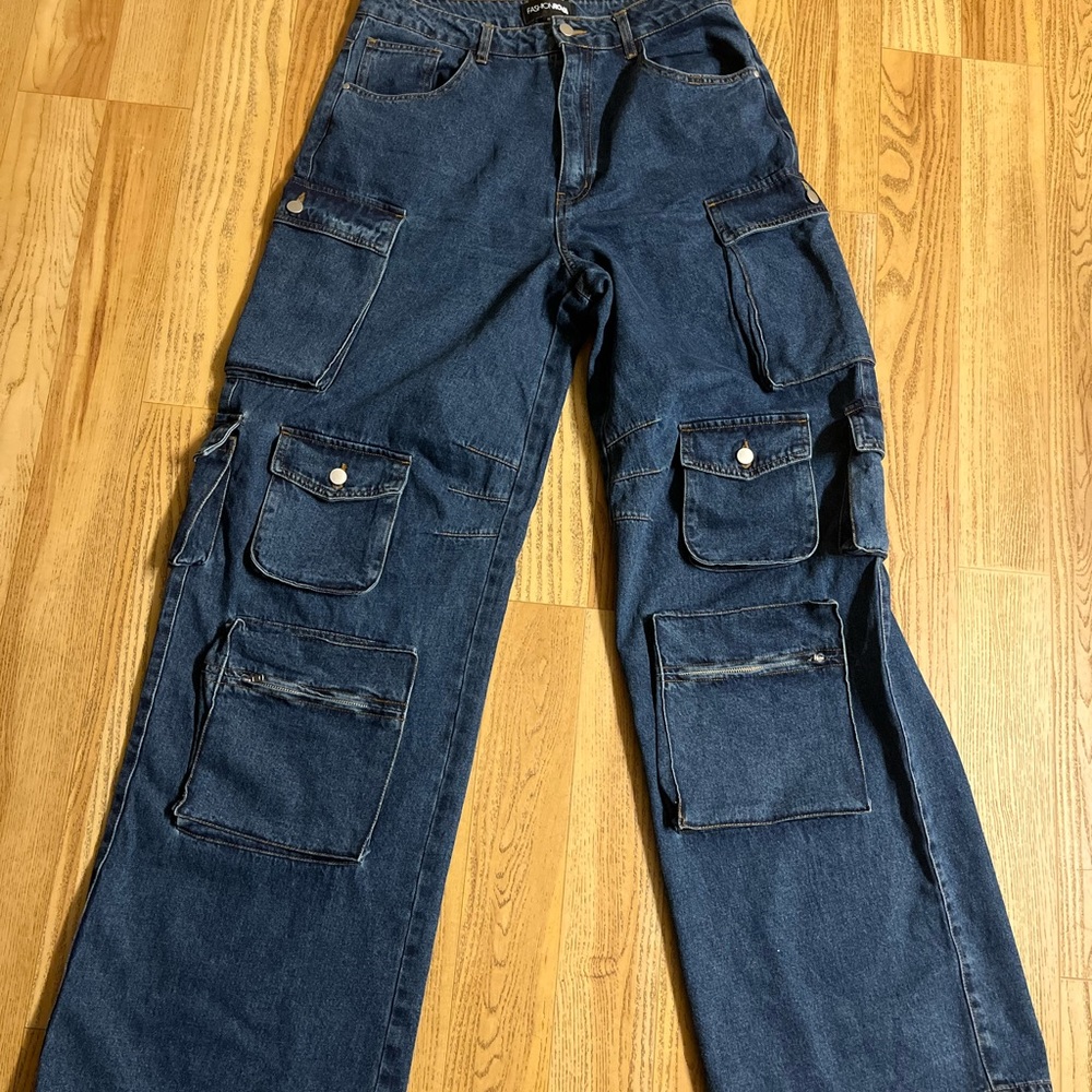 Fashionova Lily  Tall High Rise Cargo Jeans - Size 13